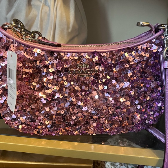 Coach Handbags - Coach Purple Sequin Teri Shoulder Bag